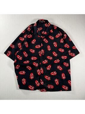 Vintage Y2K The Rolling Stones Button Up Camp Shirt